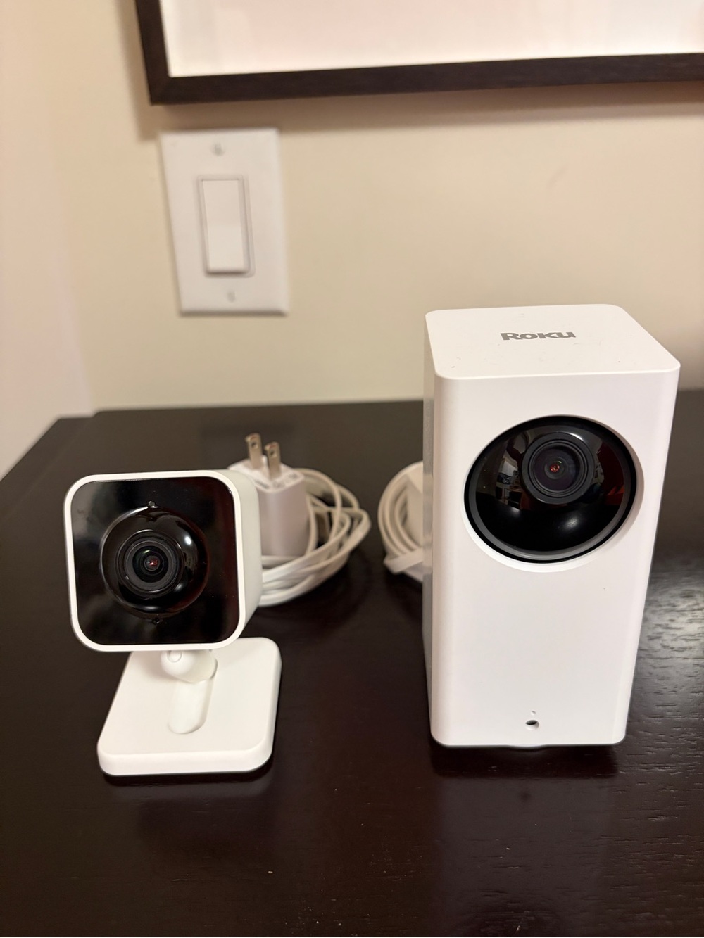 Roku indoor Security Camera fixed and 360 Duo with chargers